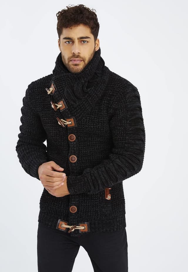 Detalle de LEIF NELSON LN5585 pull en tricot pour homme avec boutons