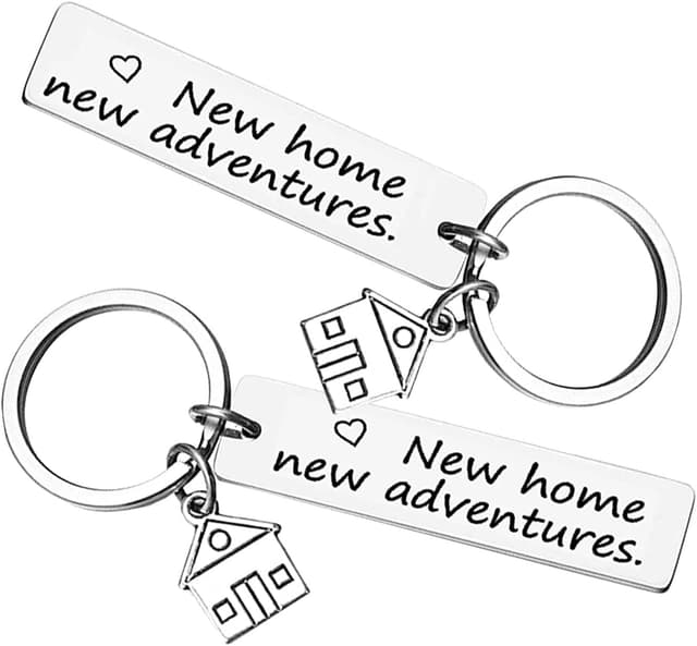 Detalle de Porte-clés couple LAC « Maison » en métal (idée cadeau anniversaire, pendaison de crémaillère)