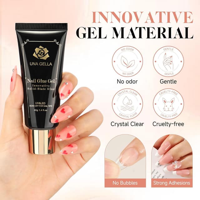 Detalle de UNA GELLA Nagelkleber Entferner für Press On Nails – acetonfrei, 30 ml, mit integriertem Hebel