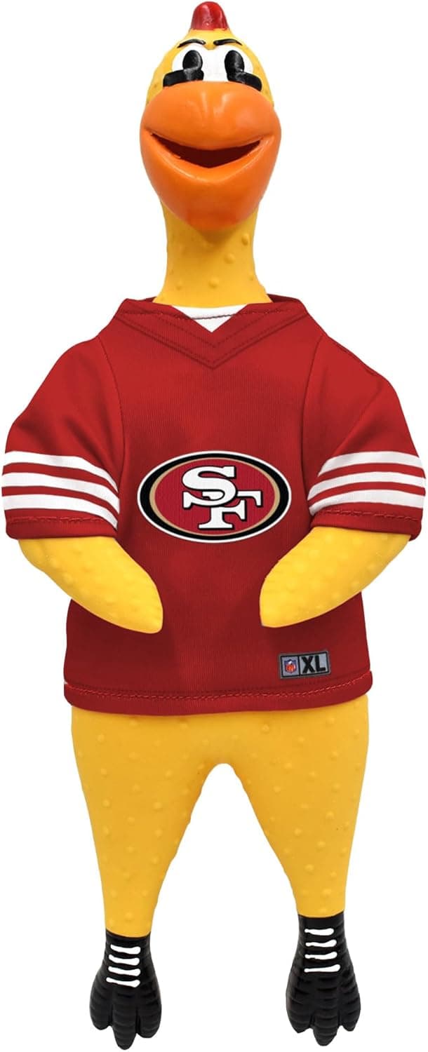 Detalle de Littlearth NFL Rubber Chicken (Officially Licensed Teams) Pet-Safe Team Jersey Squeeze Toy