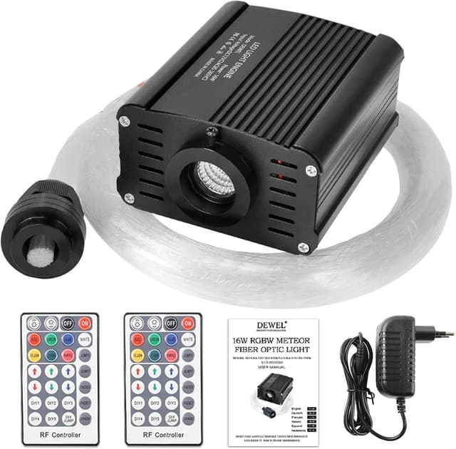 Detalle de DEWEL Sternenhimmel-Glasfaserlicht für die Decke (16 W, RGBW, Fernbedienung)