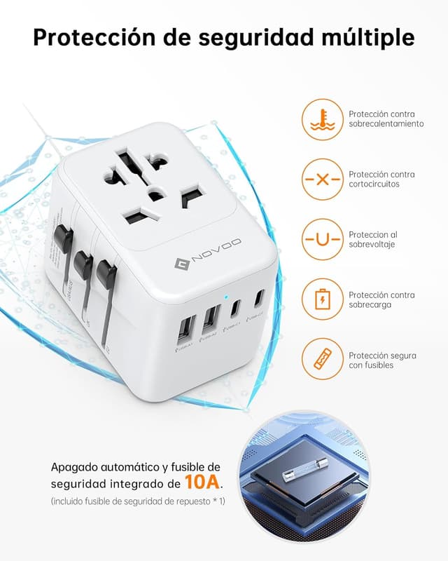 Thumbnail 5 de NOVOO Adaptador Universal de Viaje con USB-C y USB 🔌