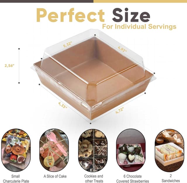 Detalle 2 de Leafiew Small Charcuterie Boxes 5-inch 🍱