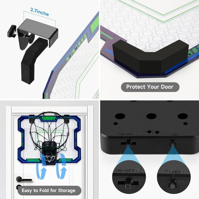 Thumbnail 5 de Over-the-Door Kids Basketball Hoop with Scoreboard
