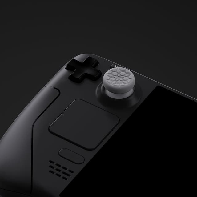 Detalle 2 de playvital Thumb Grip Caps for Steam Deck LCD & OLED and PS Portal remote play controllers (diamond grain & crack bomb design)