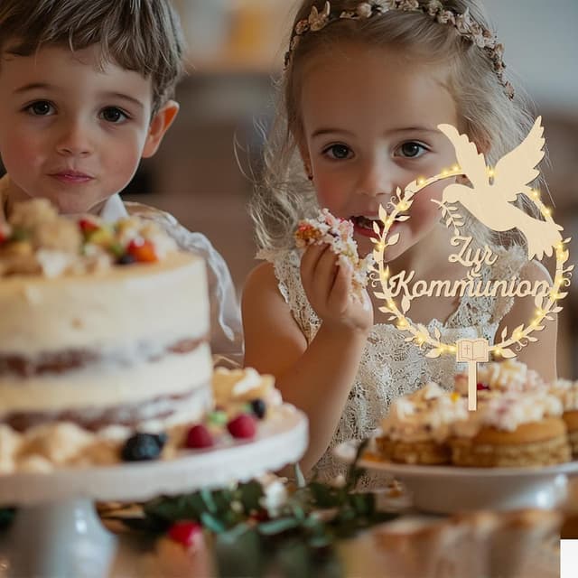 Detalle 2 de Giftota Kommunion Cake Topper aus Holz