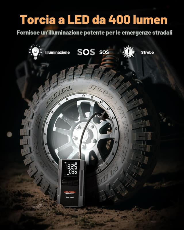 Thumbnail 5 de WOLFBOX Avviatore d’emergenza 4000 A, batteria 24.000 mAh