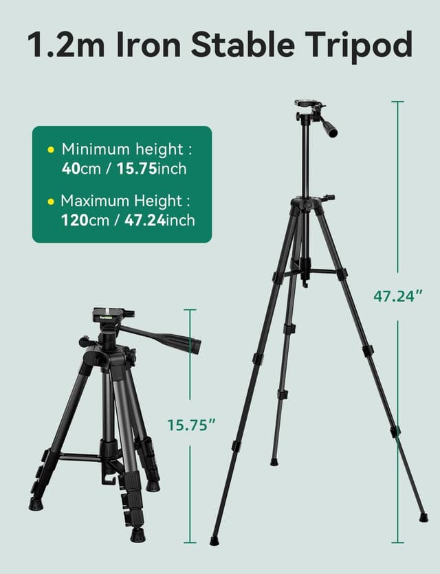 Detalle 2 de RockSeed green laser level with adjustable 1.2m tripod (1×360° horizontal, 1×150° vertical)