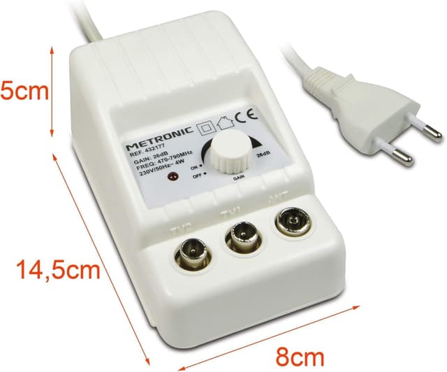 Detalle 2 de Metronic 332187 Amplificador TV 2 x 24 dB