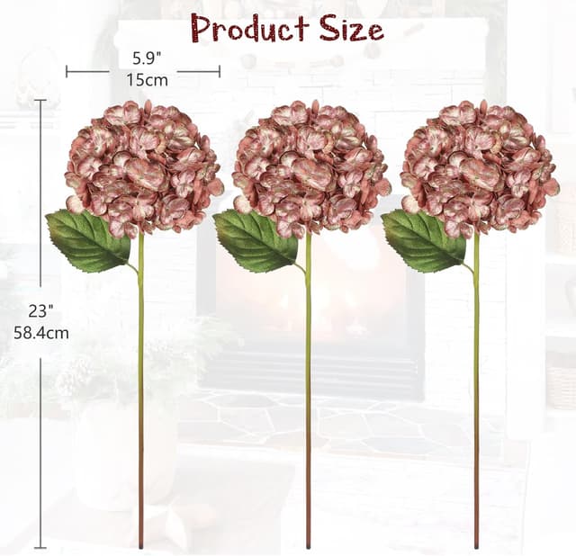 Thumbnail 1 de 23" Artificial Hydrangea Flowers 15cm Heads