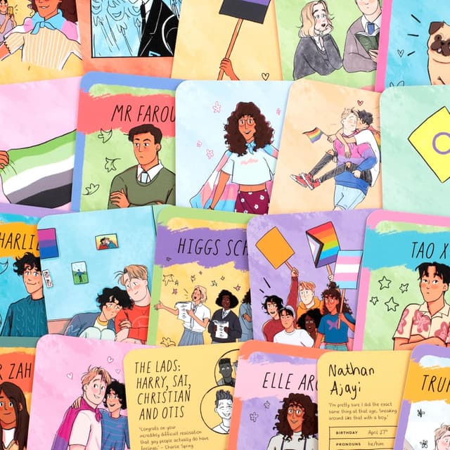 Thumbnail 6 de Laurence King Heartstopper Official Fan Cards: mazzo di carte illustrate con personaggi e temi di Pride, identità e amicizia