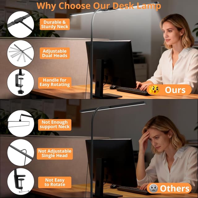 Thumbnail 4 de Woputne Desk Lamp with Clamp 960LM 12W