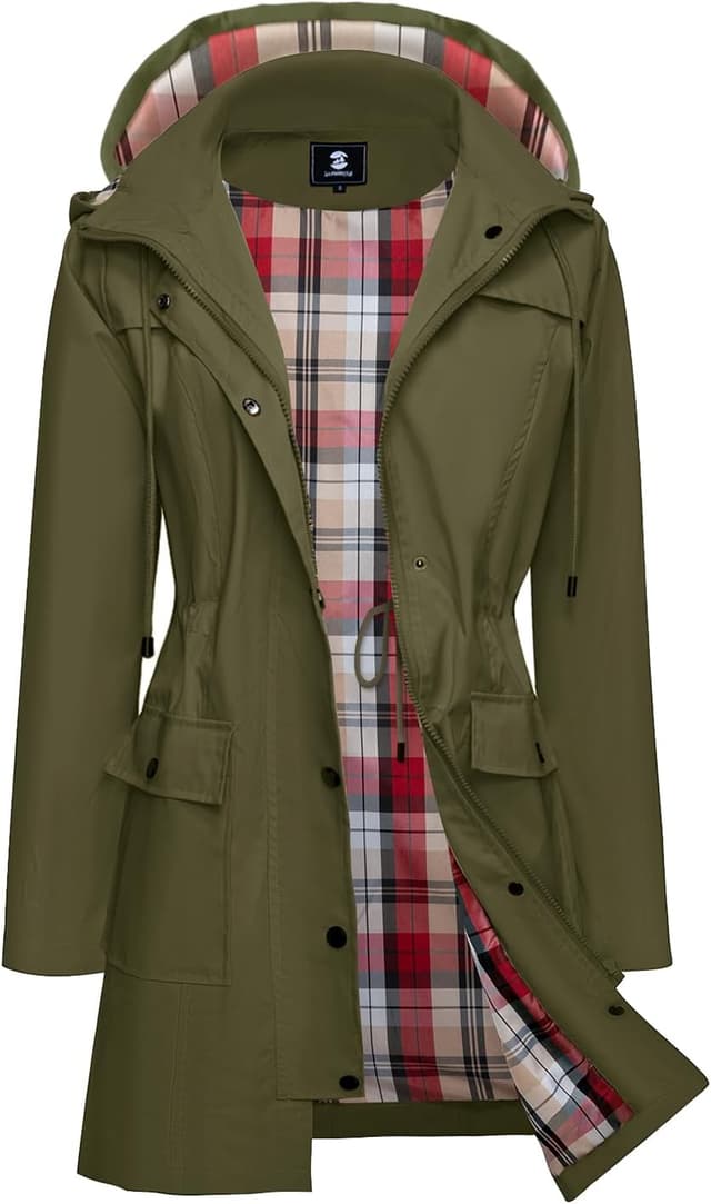 Detalle 2 de SaphiRose Women's Waterproof Rain Jacket Hooded Coat