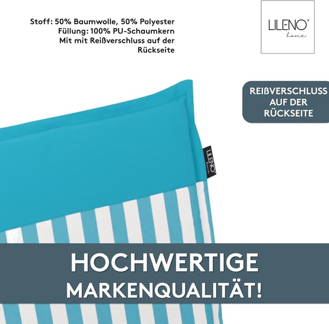 Thumbnail 6 de LILENO HOME Cojín para Tumbona de Jardín 🌊 Acolchado y Enrollable