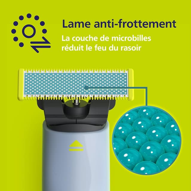 Detalle 2 de Philips OneBlade First Shave QP1324/30 : système hybride de rasage pour adolescents, étanche