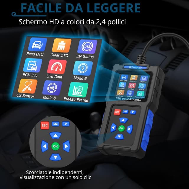 Thumbnail 3 de ALLmeter OBD2 Auto Diagnostica Professionale 2,4"