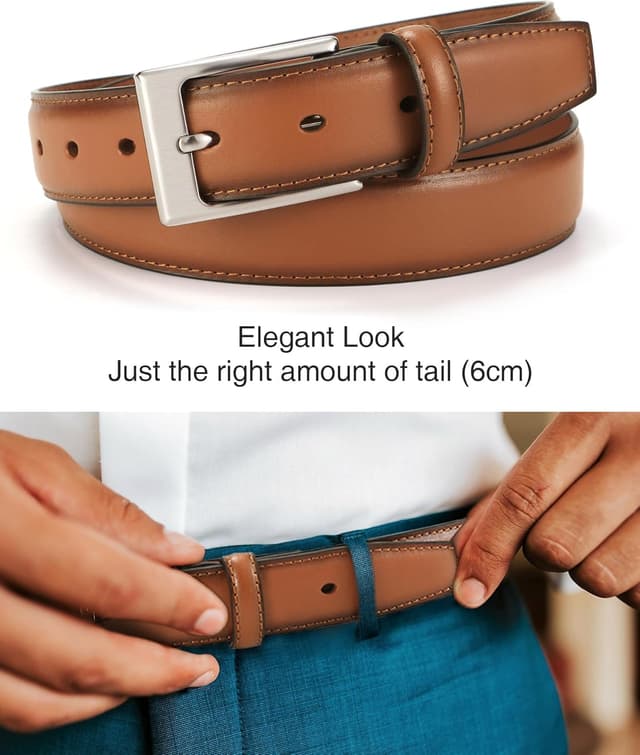 Detalle 2 de CHAOREN Men’s Leather Dress Belt (1 1/8") — Genuine Leather Gift Belt for Men