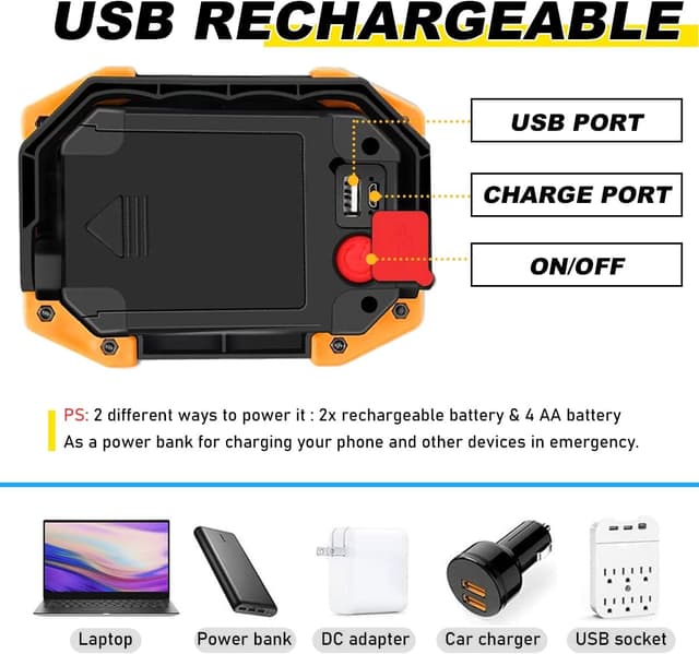 Detalle 2 de Edasion 30W LED Work Light 2000LM rechargeable floodlight