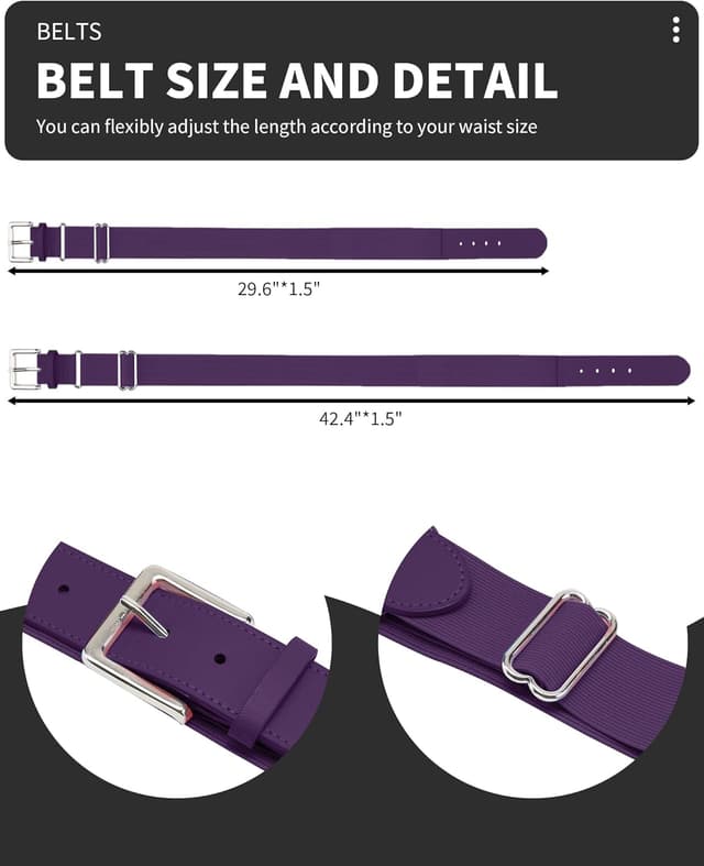 Detalle 2 de QBK Toddler Baseball Socks & Belt Youth Softball/Tee Ball Combo Set (2T–5T)