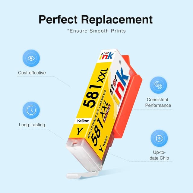 Detalle de st@r ink 581XXL 580XXL Replacement Ink Cartridges (10-Pack) for Canon PGI-580XXL / CLI-581XXL