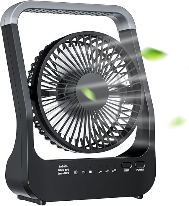 Detalle de ATEngeus Ventilador de Mesa 6" ⚡ Batería 20000mAh, Portátil, 3 Velocidades