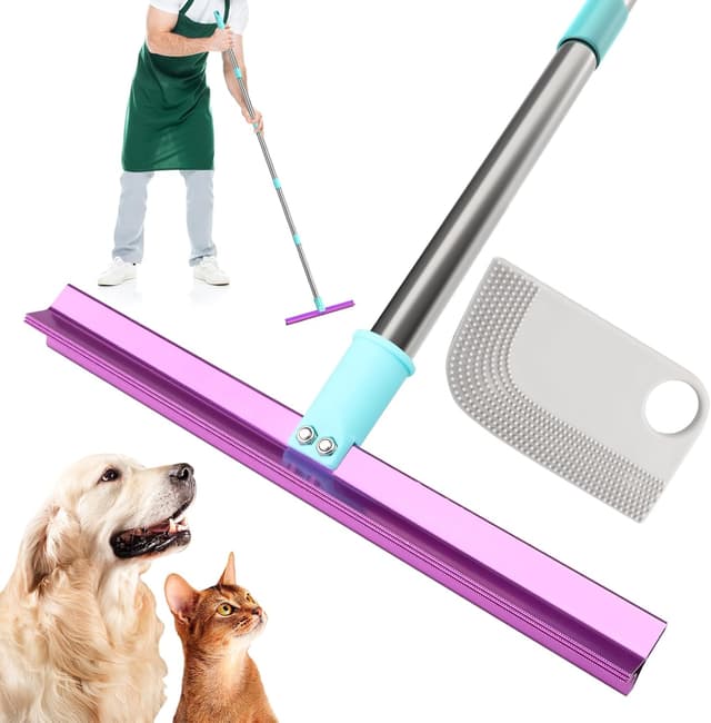 Detalle de Double-Sided Carpet Rake with 57" Long Handle for Dog Hair Removal