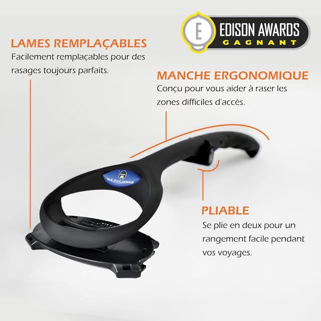 Detalle de Bakblade 2.0 rasoir pour le dos et le corps Homme, rasage humide ou sec, 2 lames jetables