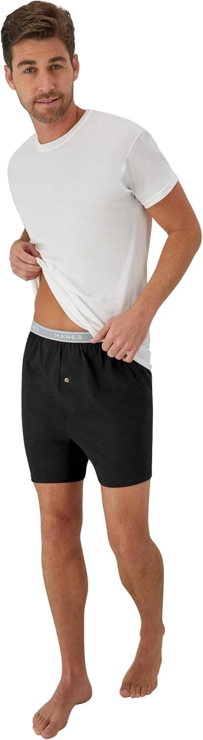Detalle de Hanes Men’s Underwear Boxers Pack (Cool & Breathable Cotton, Exposed ComfortFlex Waistband)