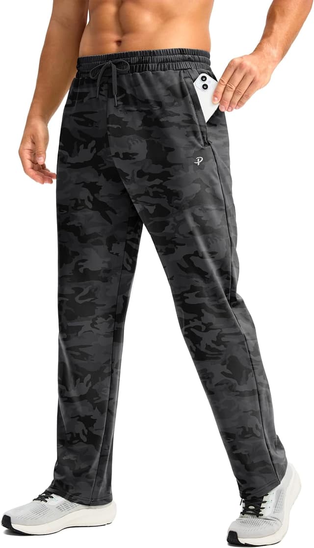 Thumbnail 5 de Pudolla Men's Fleece Lined Sweatpants with Zipper Pockets