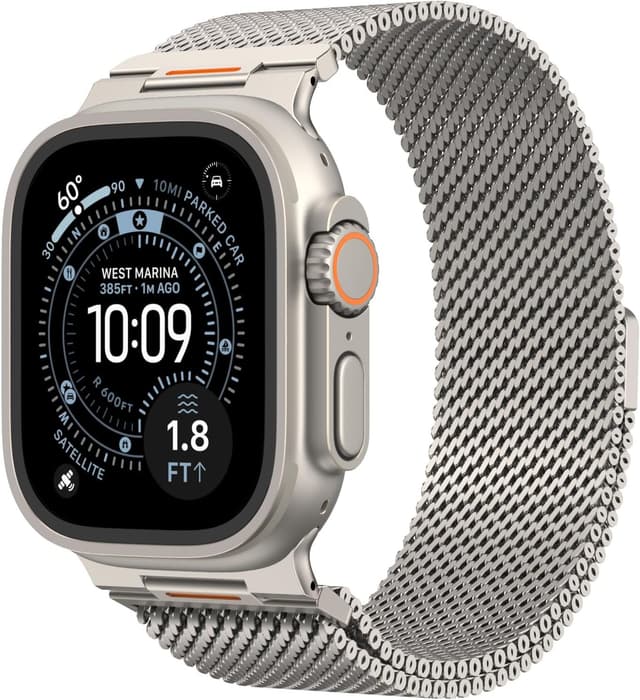 Detalle de Astorgos cinturino in metallo in acciaio inox con chiusura magnetica per Apple Watch 49/46/45/44/42 mm
