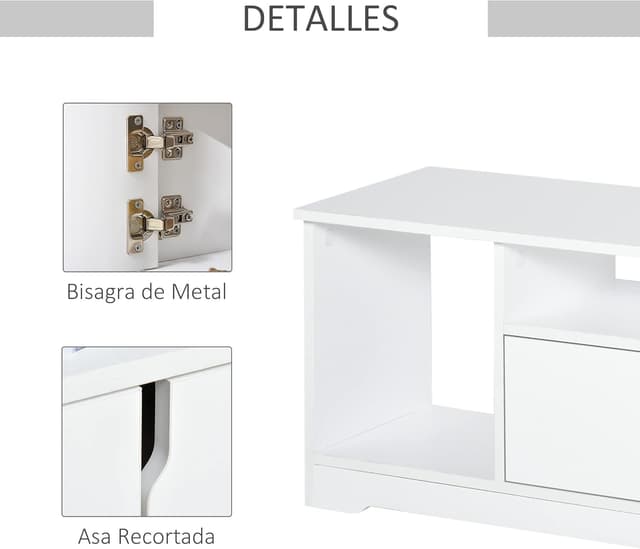 Thumbnail 3 de HOMCOM Mueble TV 42" Blanco 120x30x41 cm