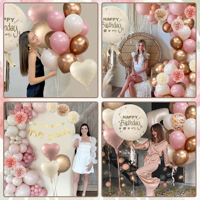 Thumbnail 6 de Decoración cumpleaños rosa oro para niñas