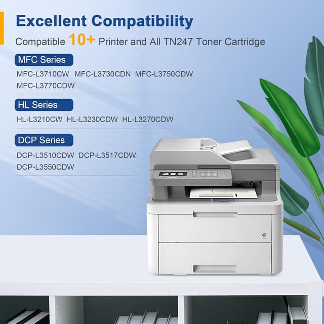 Detalle de Palmtree 4x DR-243CL Trommeleinheiten (BK, C, M, Y) für Brother MFC-L3700 & DCP-L3500 Serie