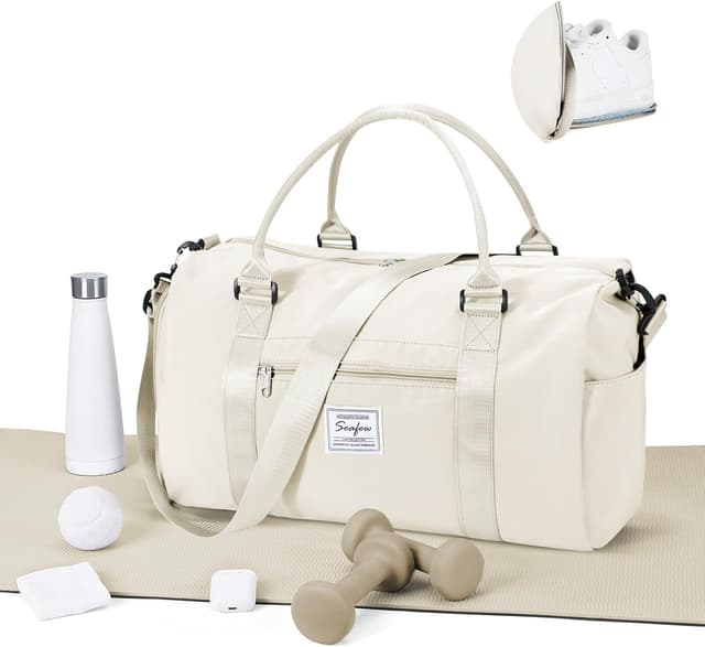 Detalle de WEPLAN Sport Duffel Bag mit Schuhfach & Nassfach – Sporttasche für Damen & Herren, Weekender und Handgepäck