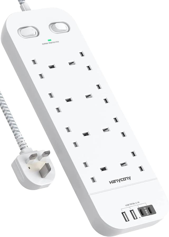 Detalle de Extension Lead 8-Way with 2 USB‑C