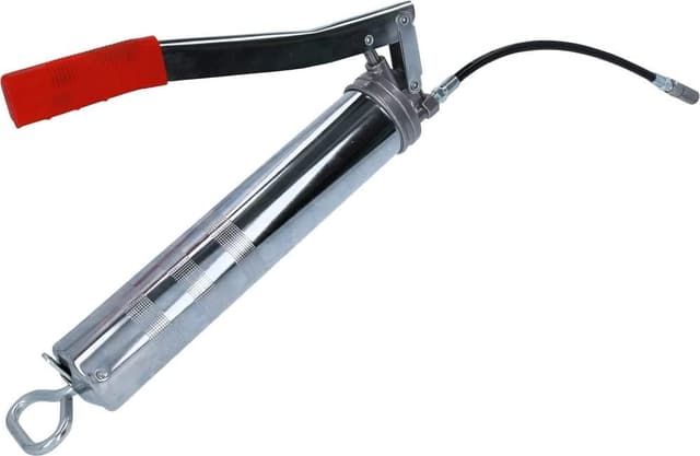 Detalle de KS Tools 980.1010 Hebel-Fettpresse mit flexiblem Schlauch, verchromt, 400 g