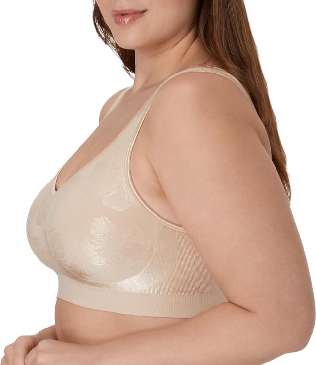 Detalle de Bali Women’s Wireless Comfort Revolution Bra — Seamless, Full-Coverage Shaping