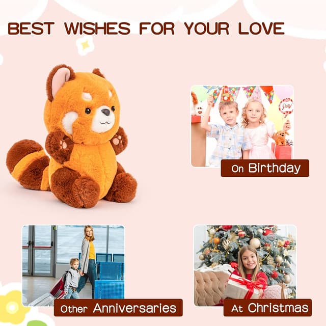 Detalle 1 de Red panda plush 9 inch stuffed toy