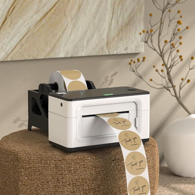 Thumbnail 5 de MUNBYN 50x50mm Kraft Circle Thermal Labels 750