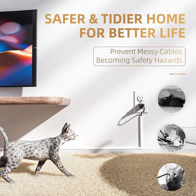 Detalle de Delamu Mini Cable Trunking Self Adhesive (2.4M) – 1-cable cable management kit, white