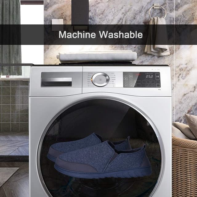 Detalle 2 de LongBay Men’s Jersey Memory Foam Slippers with Non-Slip Rubber Sole – Breathable Clog-Style House Shoes