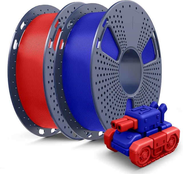 Detalle de SUNLU PLA Filament 0.5KG (1.75mm) Dimensional Accuracy ±0.02mm – 2-Pack Red & Klain Blue