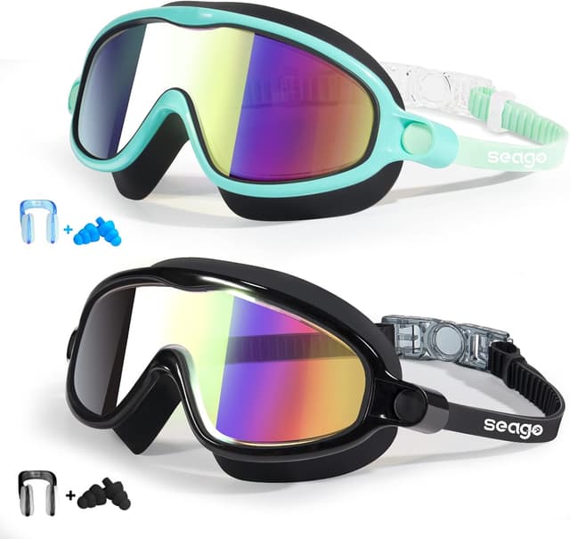 Detalle de Seago Swim Goggles 2 Pack, Anti-Fog UV 3-14