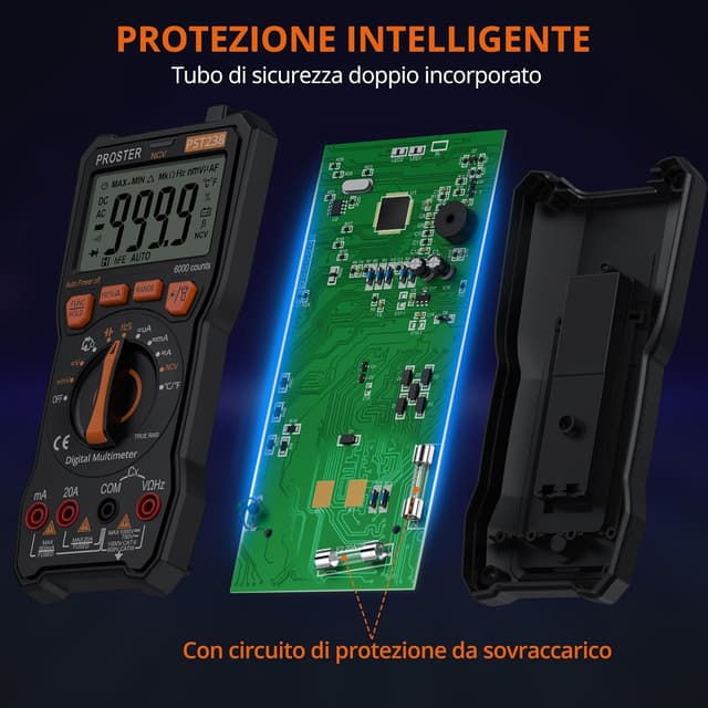 Detalle 2 de Proster PST238 Multimetro 6000 conteggi 📟