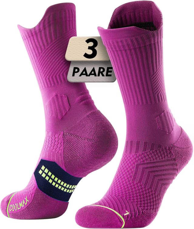 Thumbnail 6 de Juclise Bambus-Kompressions-Laufsocken (15–20 mmHg) mit Coolmax & Blasenschutz – 3er-Pack