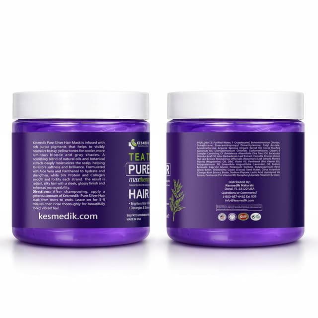 Thumbnail 6 de KESMEDIK Tea Tree Purple Hair Mask Toner with Argan Oil for Blonde, White, Gray & Silver Hair
