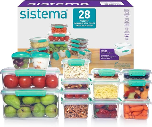 Detalle de Sistema Klip It 28 recipientes herméticos apilables para alimentos 🍱
