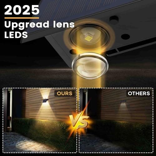 Detalle 2 de Aplique solar exterior IIRARA arriba y abajo con 4 LED, IP67 y 3 modos (lámpara inalámbrica para jardín/patio)