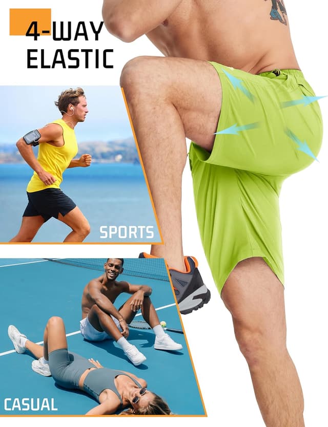 Detalle de TACVASEN Men’s Quick-Drying Training Shorts with Zip Pockets