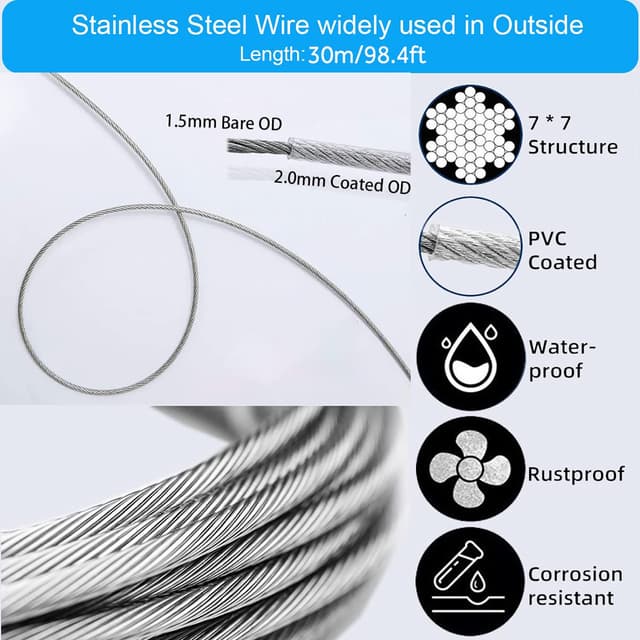 Thumbnail 3 de AMLOOPH 30M Garden Wire for Climbing Plants